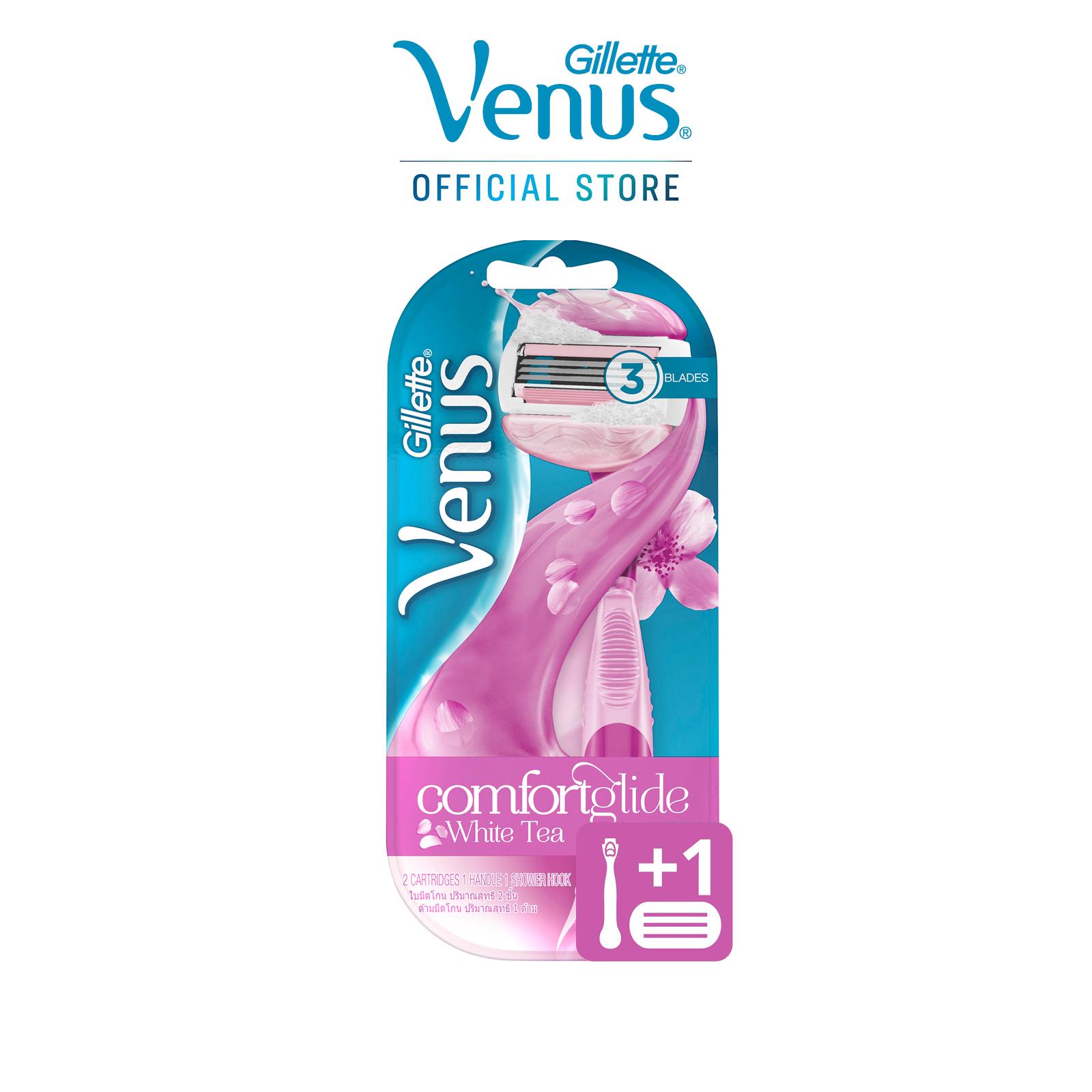 Bộ dao cạo nữ và 2 đầu dao Gillette Venus Comfortglide White Tea