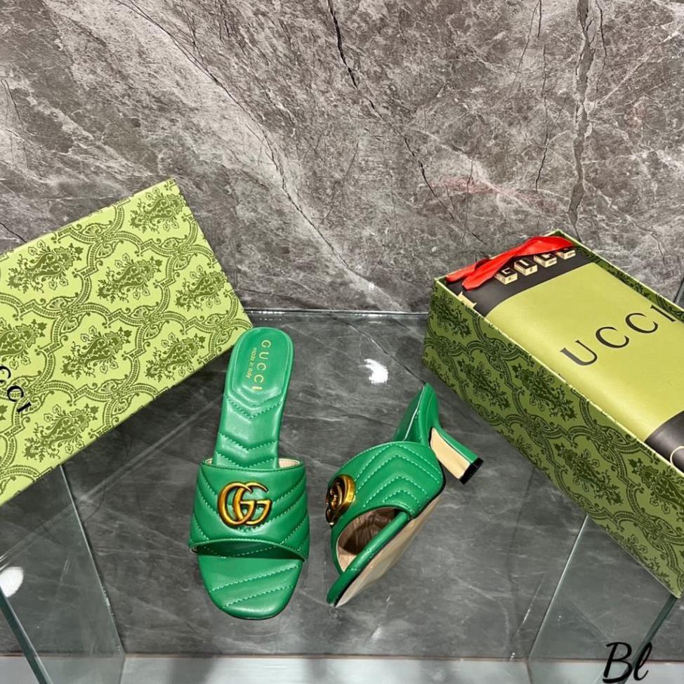 Guốc Gucci Trần Chỉ 2 Màu Trắng Xanh Full Size 35-39