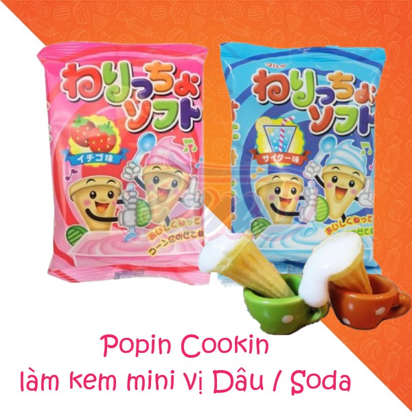 Popin Cookin làm kem mini vị Dâu / Soda