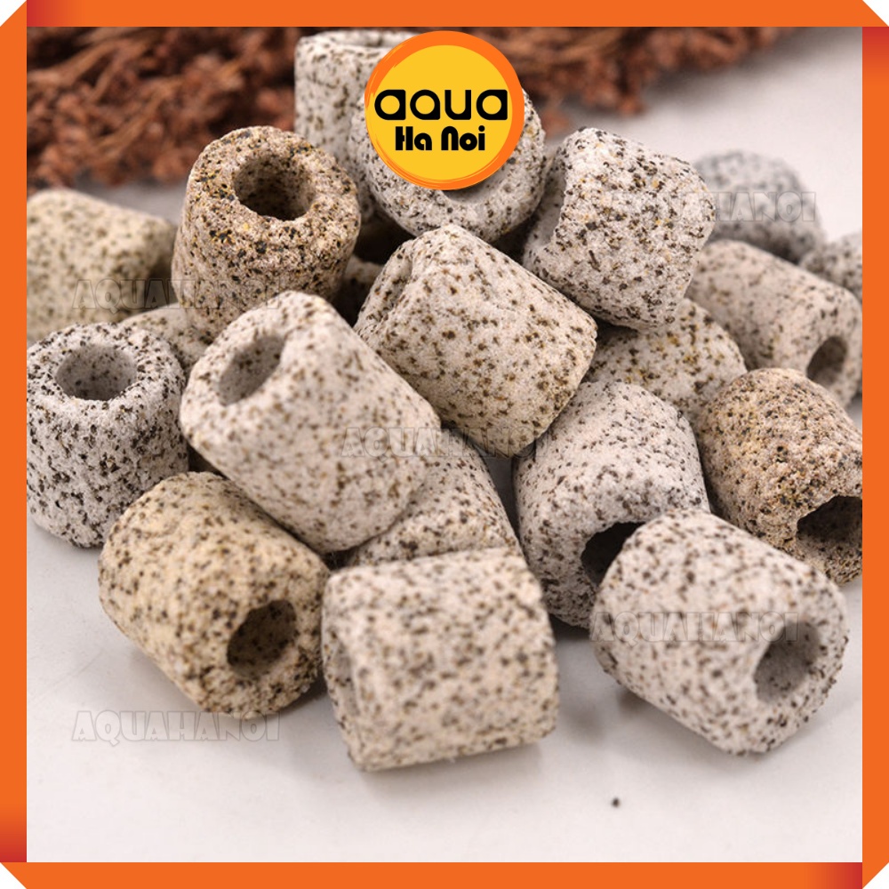 Sứ trụ muối tiêu - 100g - Vật liệu lọc làm trong nước hồ cá Koi, cá rồng, thủy sinh
