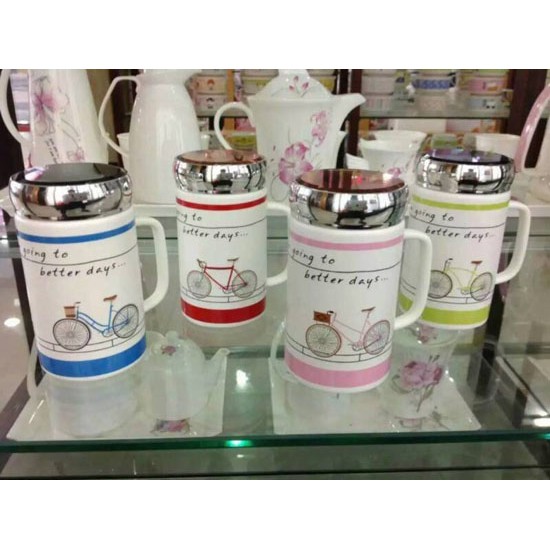 Ly sứ giữ nhiệt có nắp đậy cao cấp