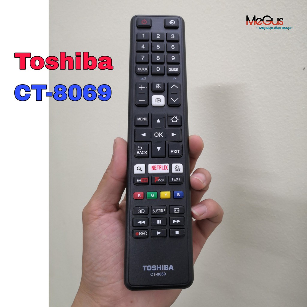 Điều khiển Remote tivi Toshiba CT-8069 có nút Youtube, Netflix