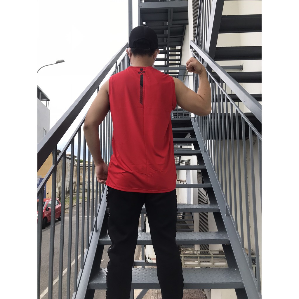 Áo Tanktop thể thao RUNNING cho gymmer áo ba lỗ thể thao