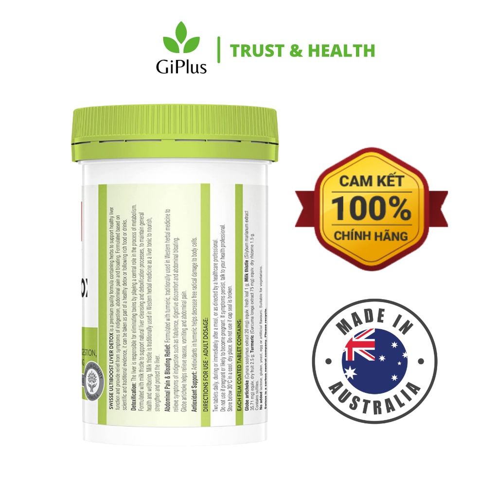 Viên Uống Hỗ Trợ Giải Độc, Thanh Lọc Và Tái Tạo Gan Swisse Liver Detox