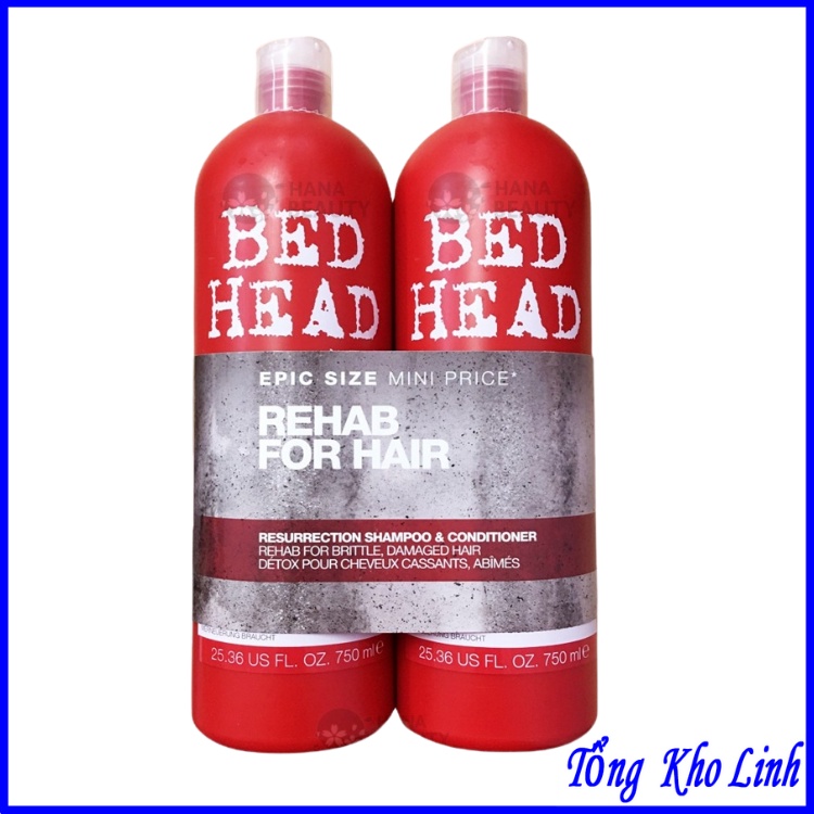 Dầu gội tigi đỏ bed head 750ml chính hãng cặp dầu gội dầu xả phục hồi tóc hư tổn