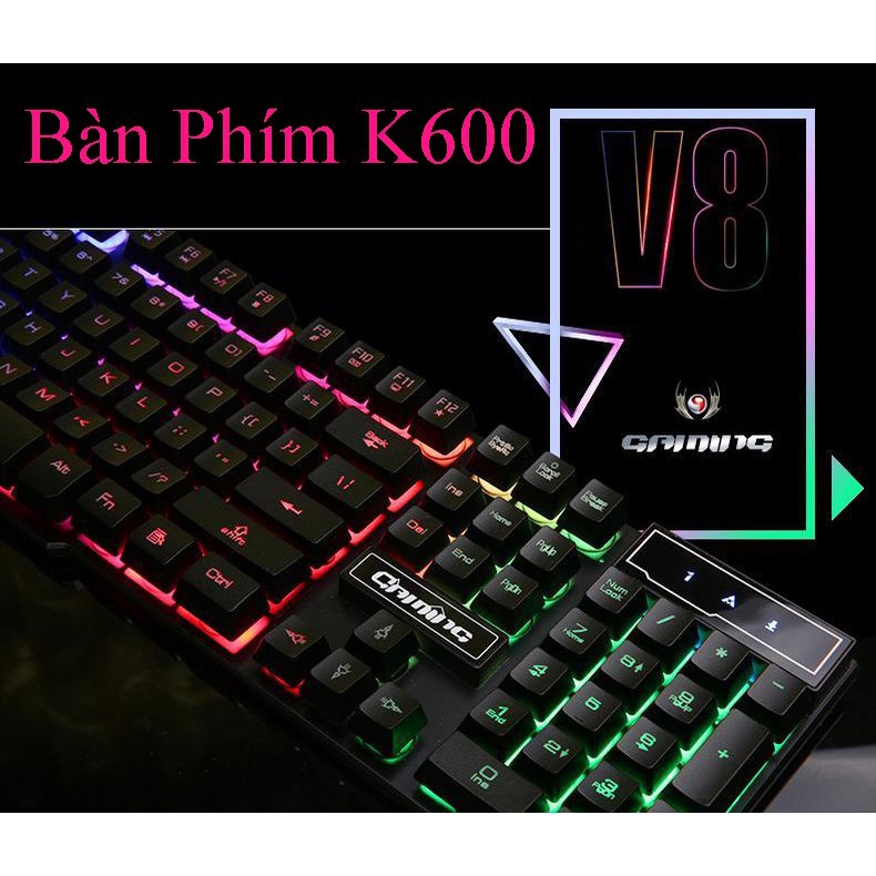 Bàn phím máy tính,Bàn phím K600 3 LED Tương Thich Với Mọi Hệ Điều Hành - Mẫu mới nhất 2022 PHIÊN BẢN NÂNG CẤP KAW K900