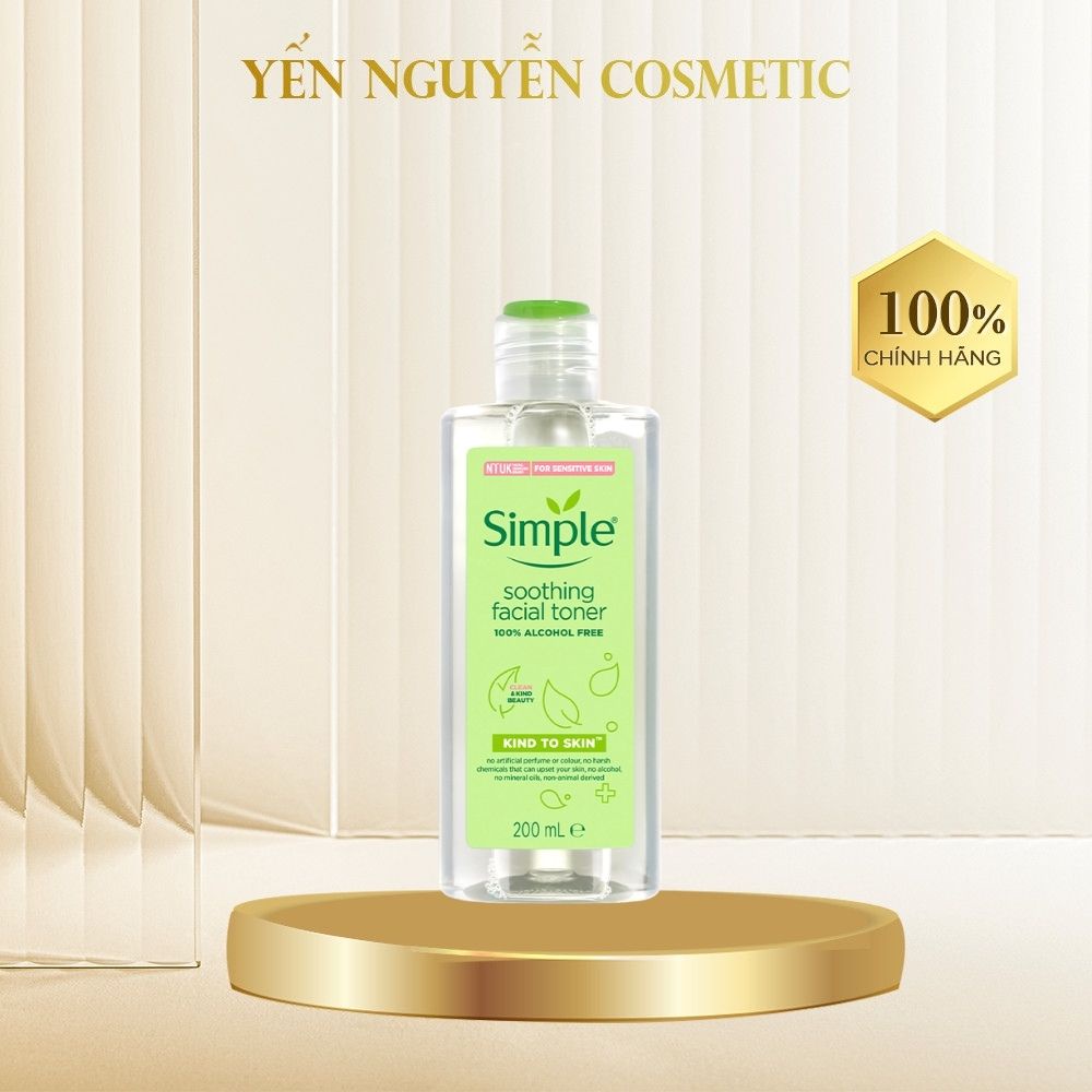 Nước Hoa Hồng Simple Kind To Skin Smoothing Facial Toner 200ml