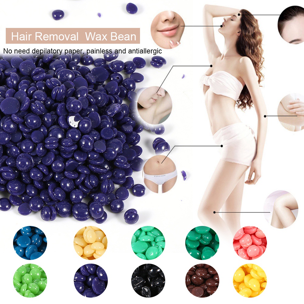 [Hàng mới về] Sáp wax lông cứng dạng hạt nóng nhiều màu sắc 100g dùng cho vùng dưới cánh tay/ vùng kín