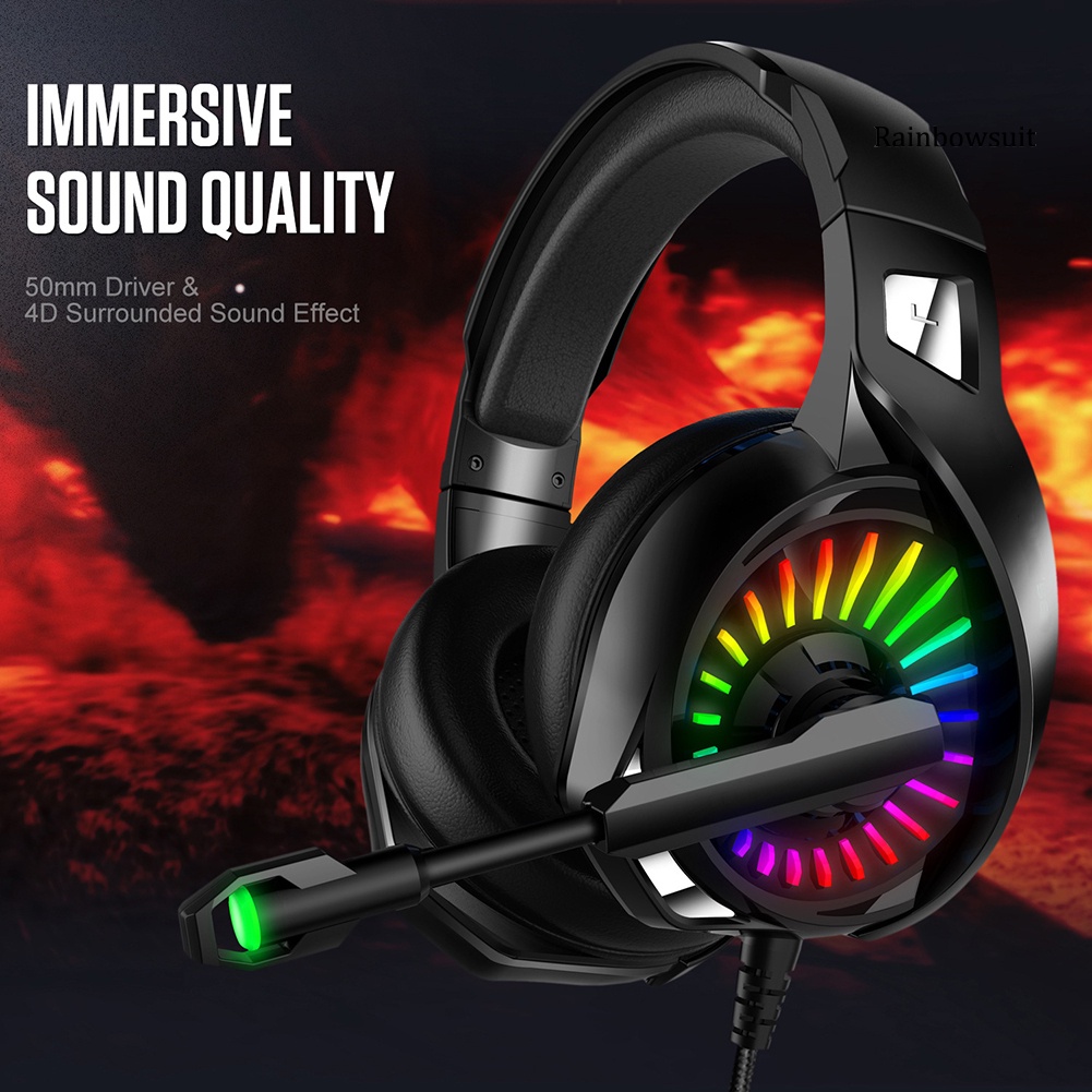 RB- A20 Subwoofer Luminous Skin Friendly Wired Gaming Headset for Xbox PC PS Gamers