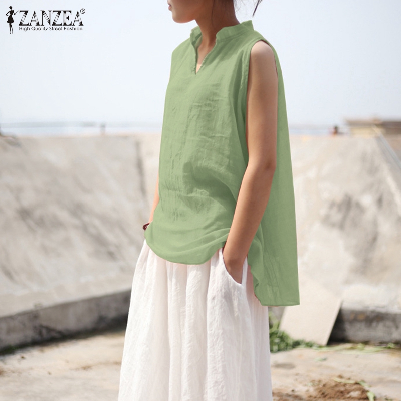 Áo Kiểu ZANZEA Cho Nữ Không Tay Cổ Chữ V Thời Trang Quyến Rũ | BigBuy360 - bigbuy360.vn