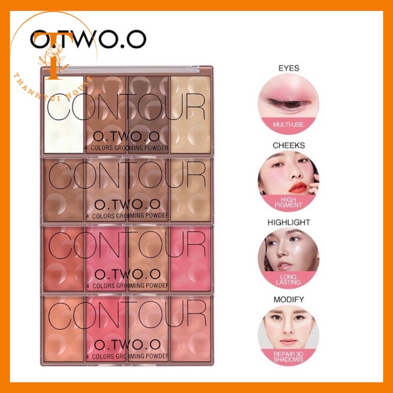 Bảng Phấn Má Tạo Khối 4 Ô Contour O.two.o