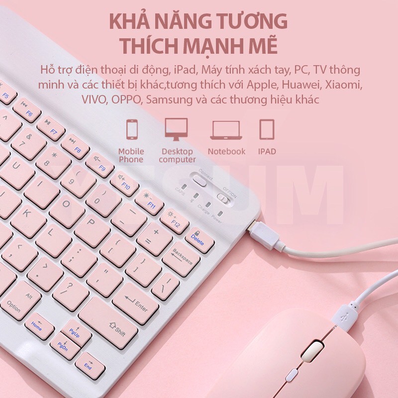 Bàn phím Bluetooth không dây mini HP 10 inch/ chuột không dây trọng lượng nhẹ cho điện thoại nhiều màu sắc tùy chọn | WebRaoVat - webraovat.net.vn