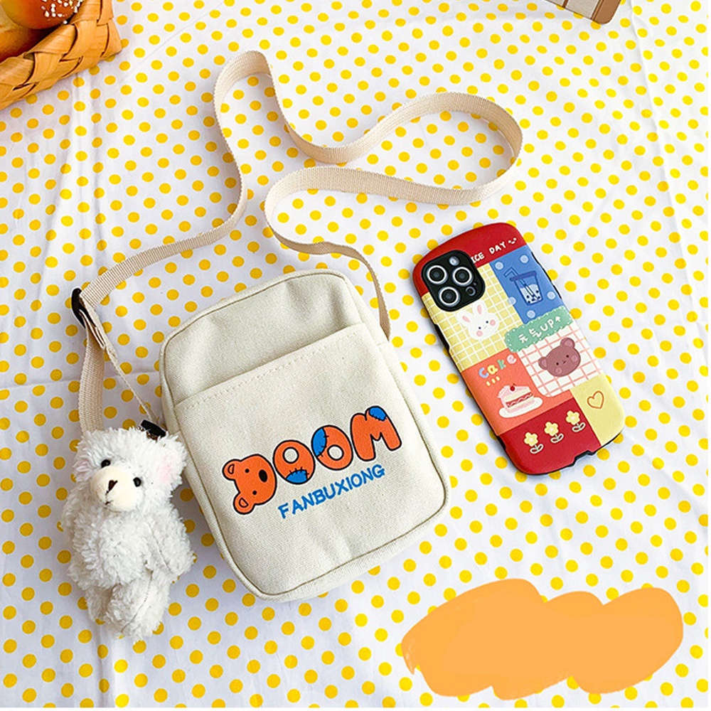 Túi Mini Vải Canvas Có Thể Đeo Chéo Hoặc Đeo Vai Đi Chơi Kiểu Dáng Cá Tĩnh Phong Cách Thời Trang