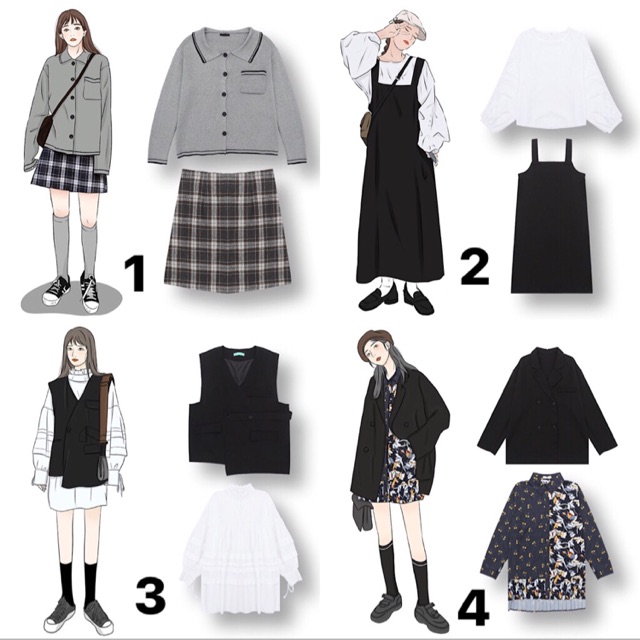 [ ORDER ] Set váy áo ulzzang có tách lẻ