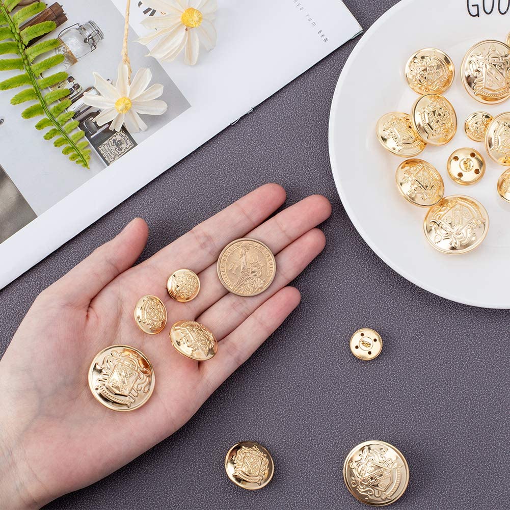 Nút kim loại BENECREAT CREST cho áo khoác blazer phong cách vintage 15mm 18mm 23mm 25mm 30mm