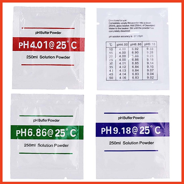 [GIÁ SỈ] Combo 3 gói hiệu chỉnh ph, hiệu chuẩn bút đo ph