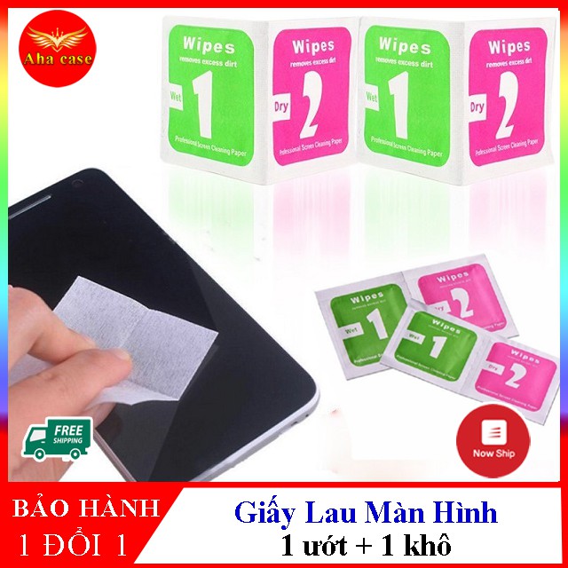 Bộ giấy lau vệ sinh màn hình cho Kính Cường Lực điện thoại, ipad, kính mắt hỗ trợ lau sạch bụi