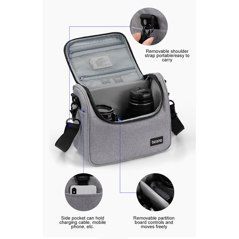 Túi Đựng Ống Kính Máy Ảnh SLR DSLR Bằng Vải Oxford Mềm Mại Chống Thấm Nước