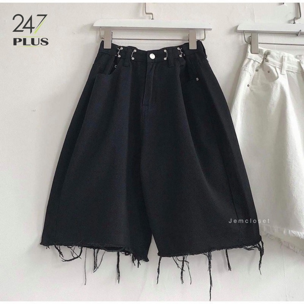 Quần Short Jean Móc Cài