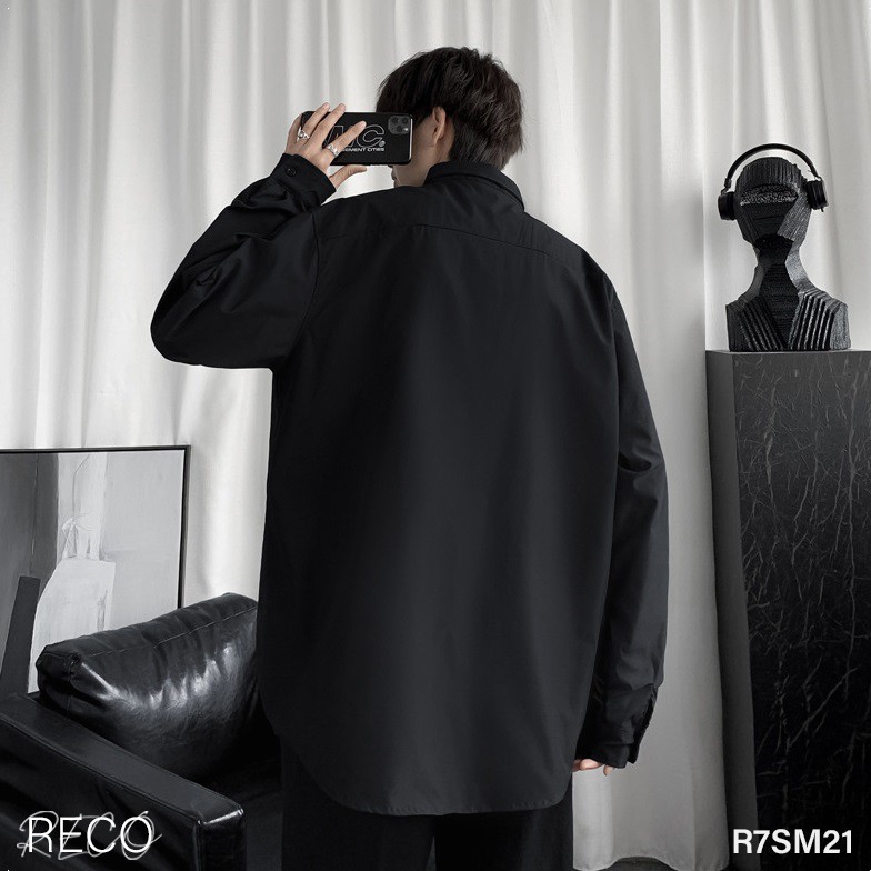 Áo sơ mi nam nữ Hàn Quốc cao cấp dáng rộng dài tay Shirt Loose R7SM21