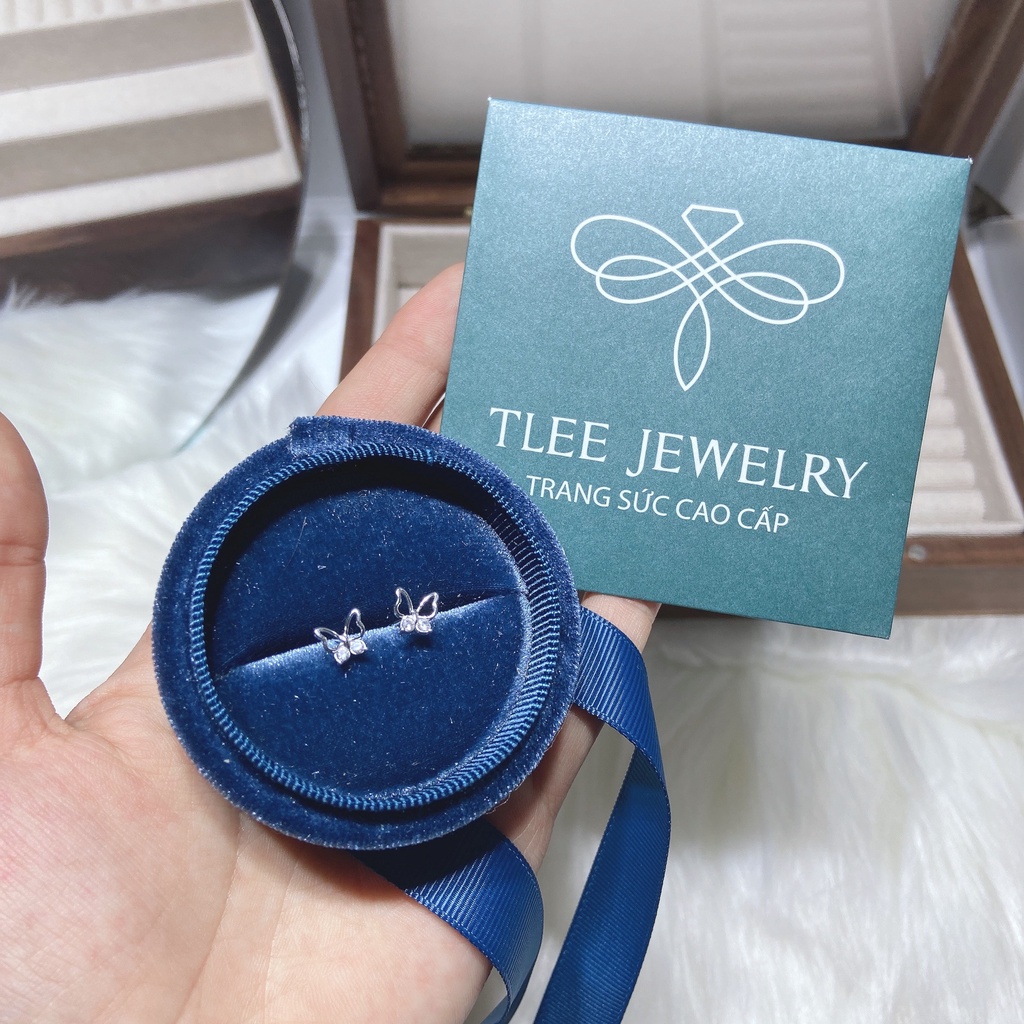 Khuyên tai bạc nữ TLEE hồ điệp đá nhỏ xinh xắn TleeJewelry B0375