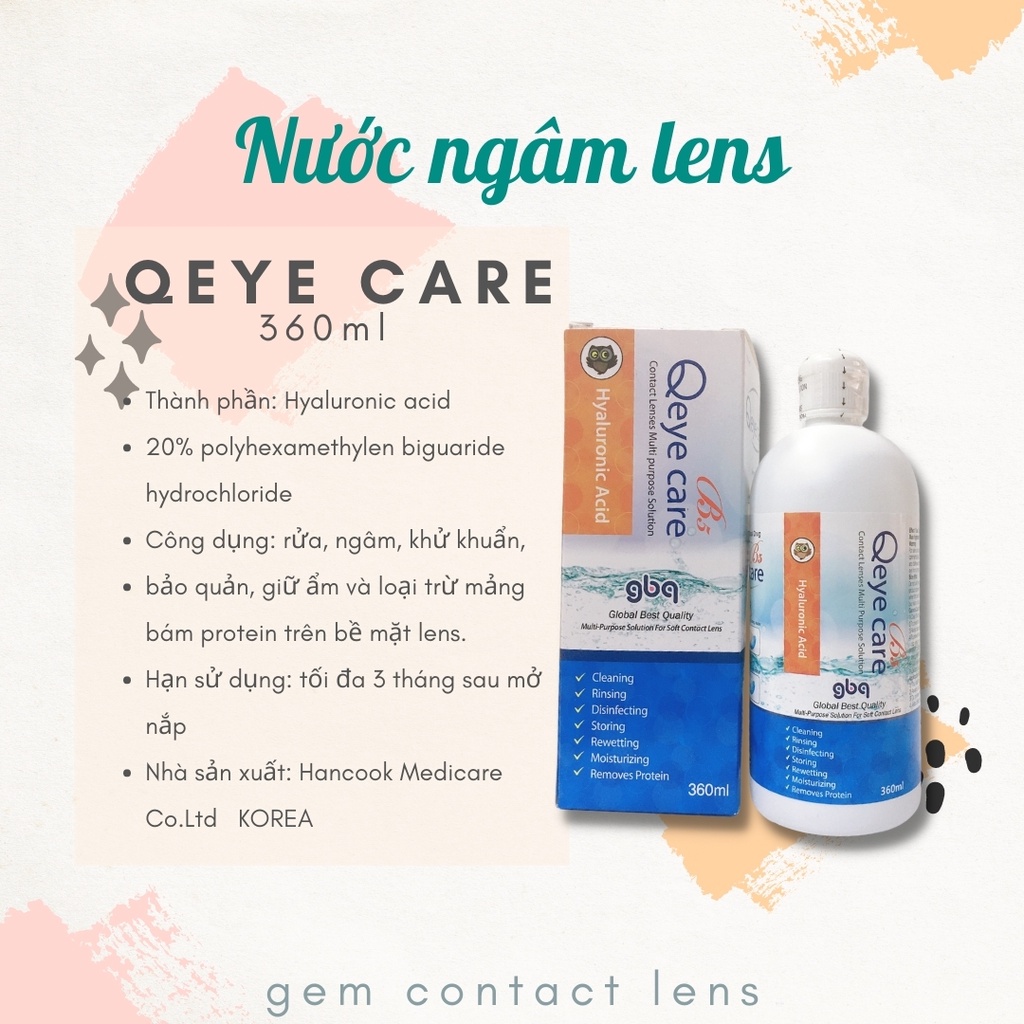 [TỔNG HỢP] Nước Ngâm Và Nhỏ Mắt Cho Lens QEYE CARE, THE VIEW, DREAMEYE Cấp Ẩm Cho Mắt Nhạy Cảm