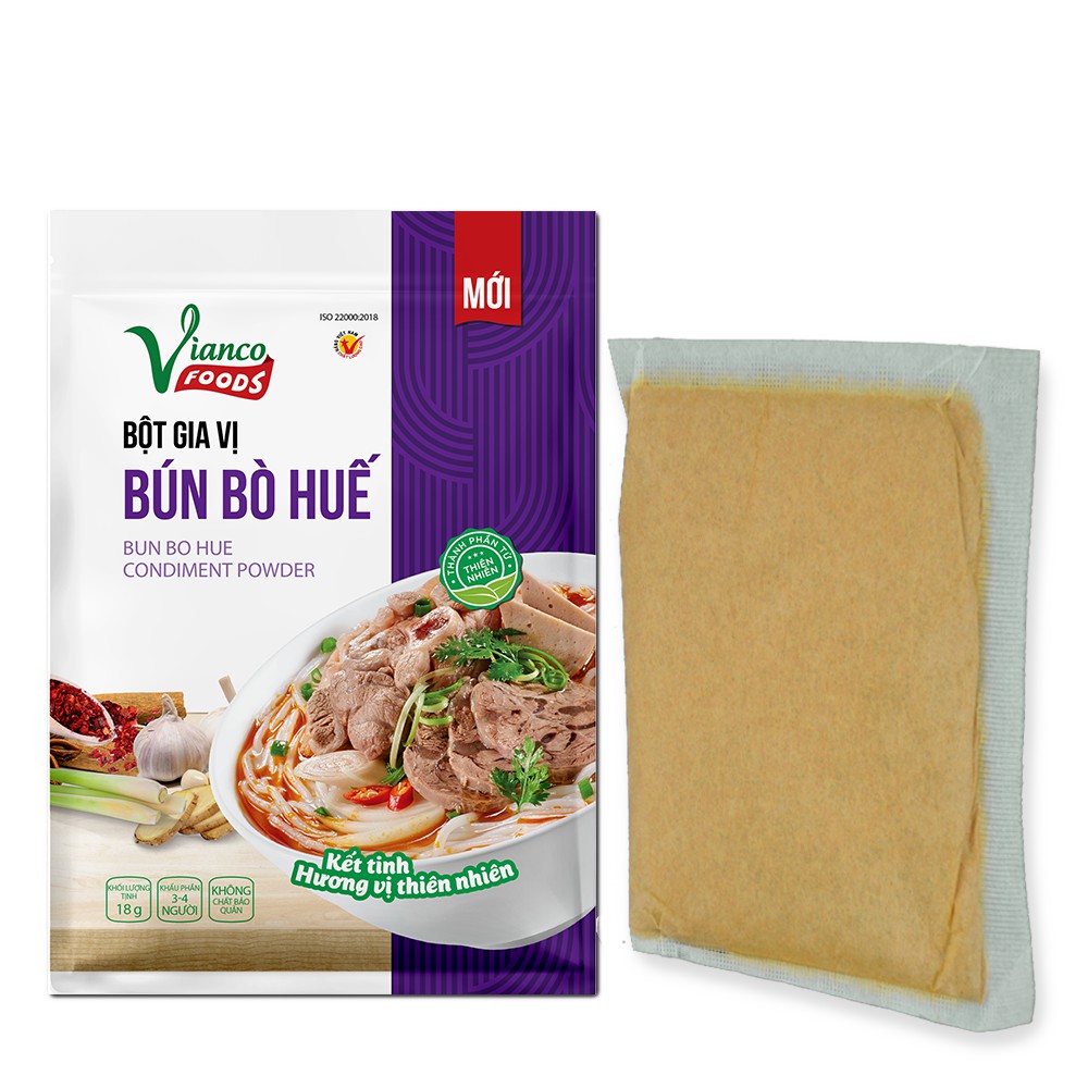 Combo 3 Gói Bột Gia Vị Chuẩn Nấu Bún Bò Huế Vianco - Việt Ấn 18gr Tiện Lợi, Dễ Sử Dụng