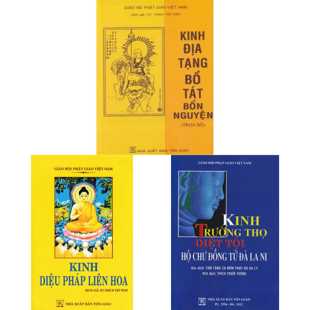 Sách - Combo Kinh Địa Tạng + Kinh Diệu Pháp Liên Hoa + Kinh Trường Thọ Diệt Tội