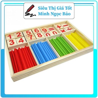 Hộp que tính và số bằng gỗ