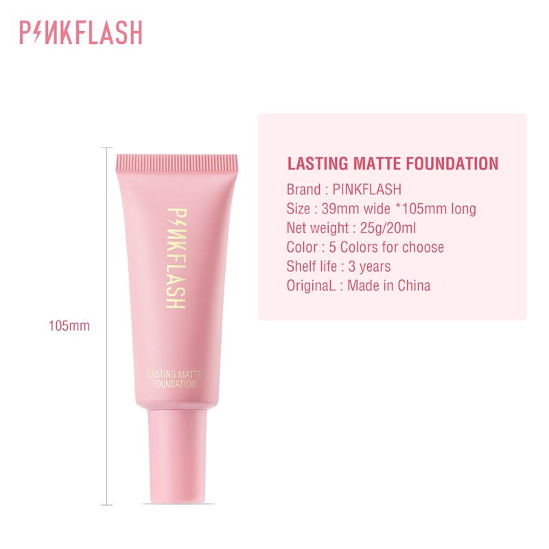 Kem nền PINKFLASH trang điểm che phủ toàn phần điều dầu chống nước lâu trôi 2 Pieces 55g