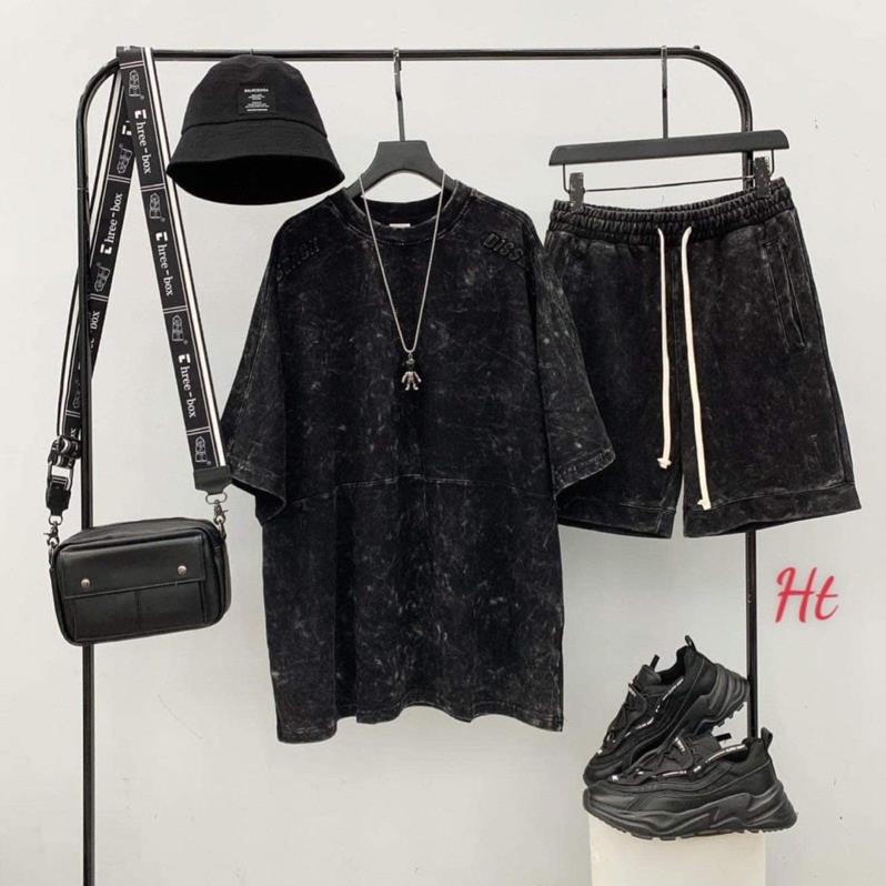 Bộ loang đen vân đá  dây rút Ht