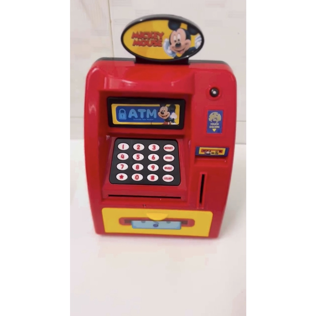 Két sắt ATM Mini cho bé hình Mickey có dấu vân tay và chế độ tự động