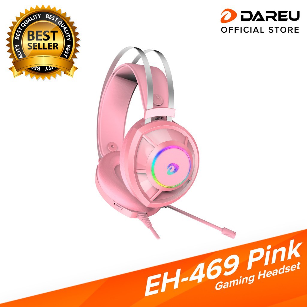 Tai nghe DAREU EH469 RGB Pink 7.1 (tặng kèm Cat Ears) | WebRaoVat - webraovat.net.vn