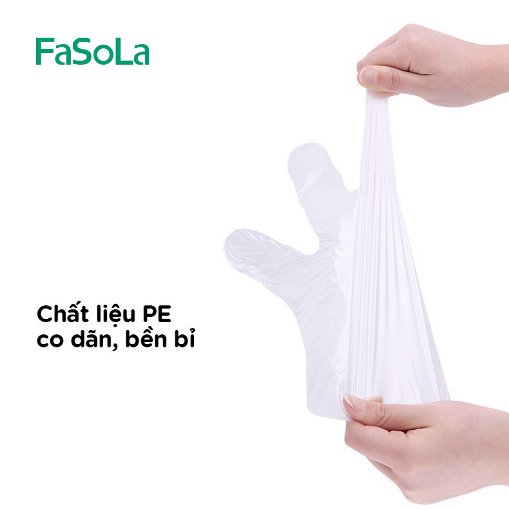 Bao tay nilon dùng một lần (bịch 100 cái) FASOLA FSLSH-020