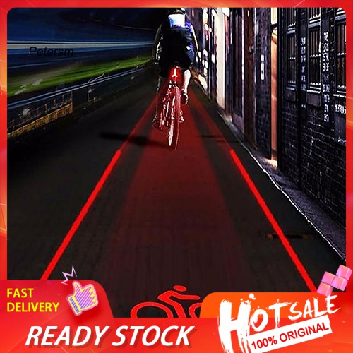 Bộ 2 đèn Laser + 5 LED cảnh báo ánh sáng đỏ in logo cho đuôi xe đạp