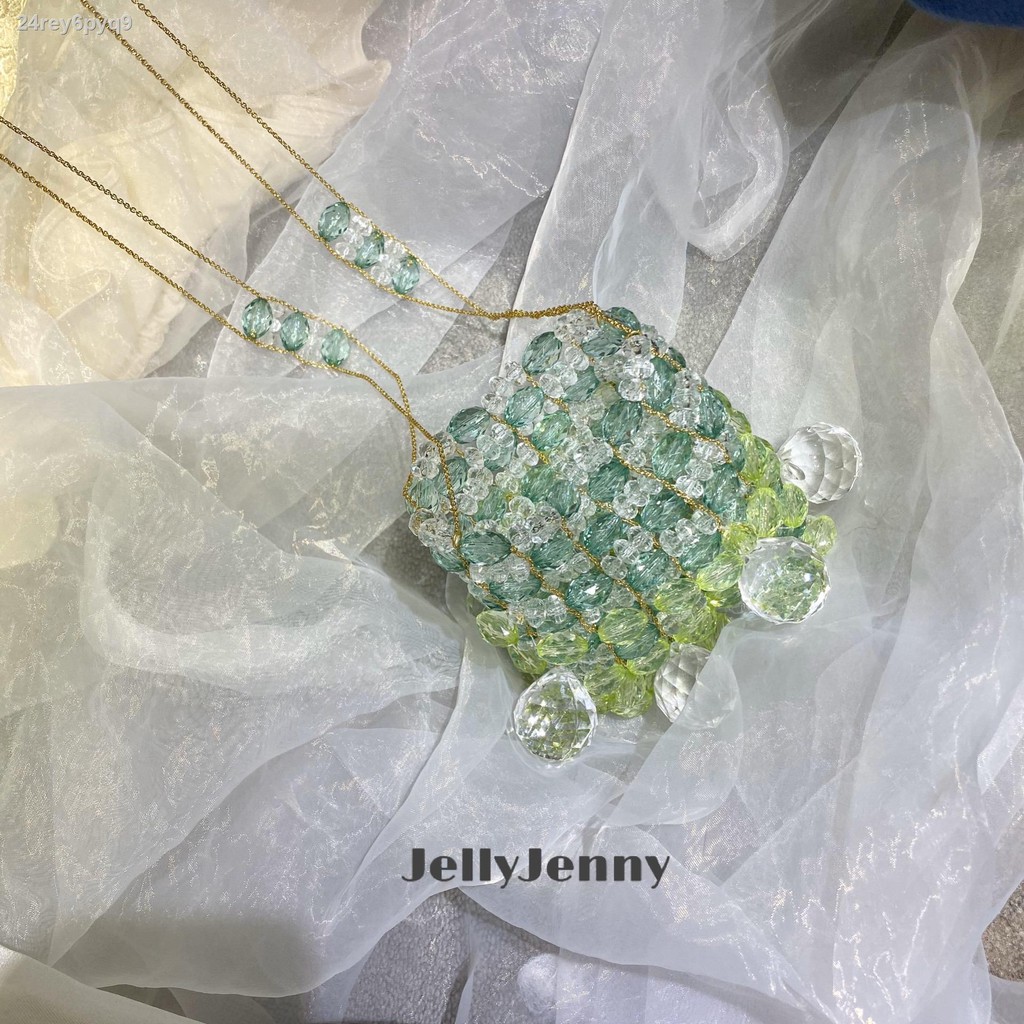 ✵JellyJenny công nghiệp nặng làm thủ bằng tay pha lê thủy tinh chuỗi hạt cườm túi dệt chéo nhỏ
