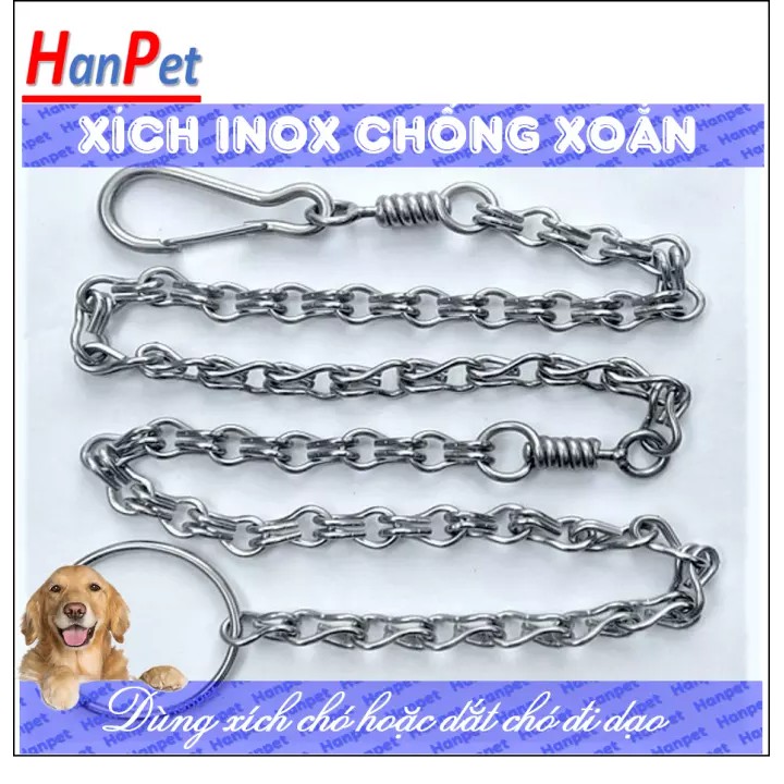 size 4- Xích inox chống xoắn cực đại 1.6m (dành cho chó &gt;25kg)