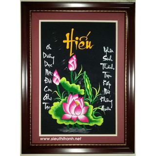 Tranh đính  đá 5D , Tranh chữ Hiếu đính full đá