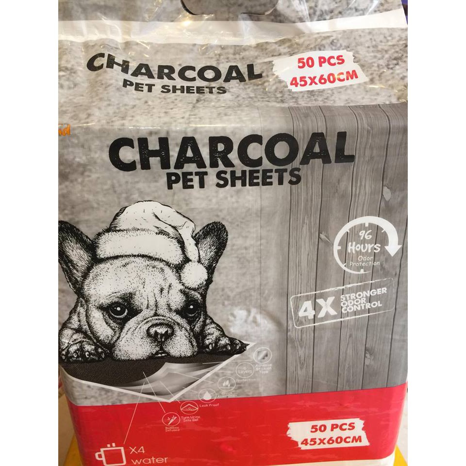 Bịch tấm lót vệ sinh than hoạt tính CHARCOAL 2 size (45x60cm - 50 miếng và 33x45cm - 100 miếng lót)