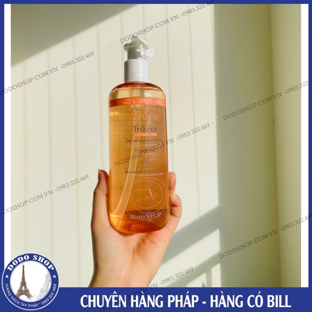 Sữa tắm Avene Trixera Nutrition 500ml danh cho da khô, rất khô, da cơ địa, kích ứng.