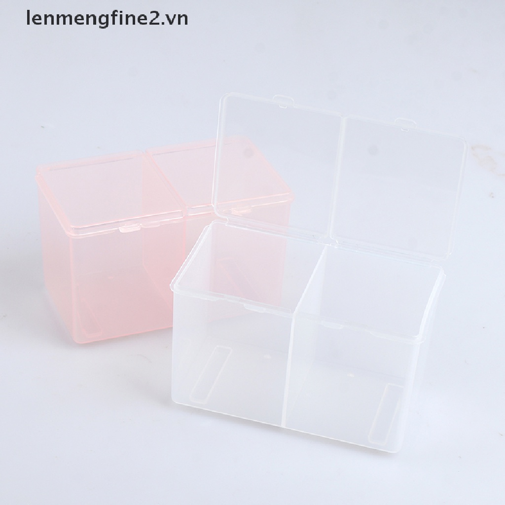Hộp nhựa hai ngăn rỗng đựng bông cotton
