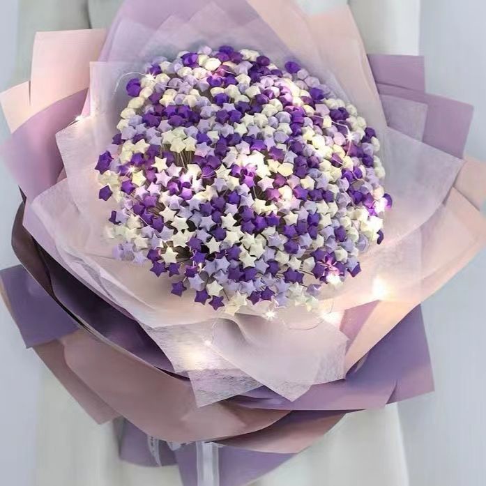 Bộ 8 Bó Hoa Ngôi Sao Xiaohongshu diy Làm Quà Tặng Bạn Trai Hoặc Bạn Gái Origami ins