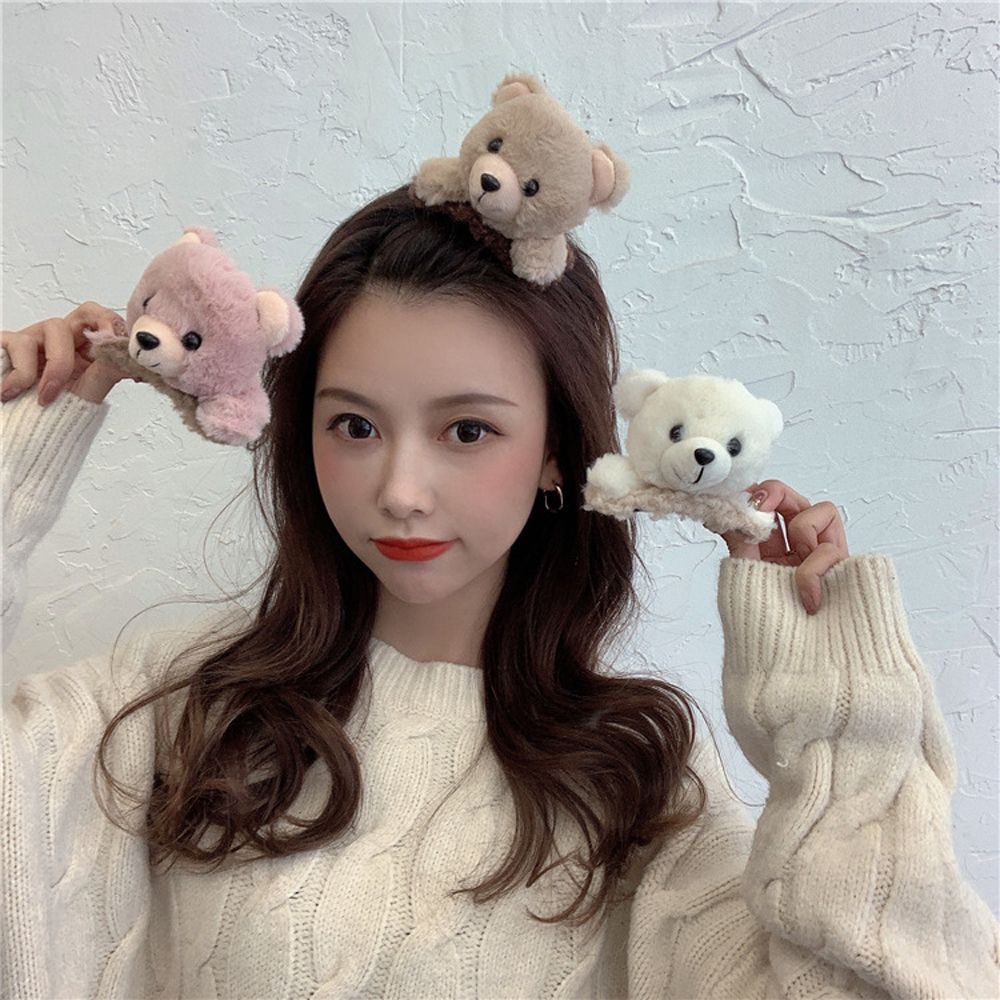 Dây buộc tóc hình gấu bông cỡ lớn dễ thương phong cách Hàn Quốc cho nữ