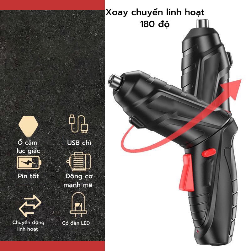 Máy Khoan Cầm Tay Máy Khoan Pin Bắt Vít Khoan Tường Tiện Lợi Moda.H