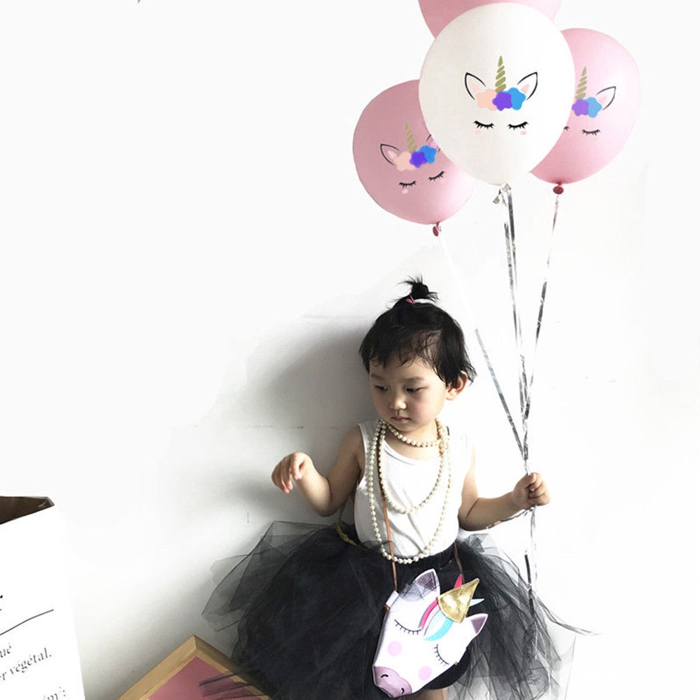 5 Bong bóng trang trí hình ngựa một sừng dễ thương