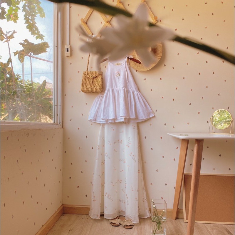 Váy voan kính Bay Bay hoa nâu - 0303studio ✿