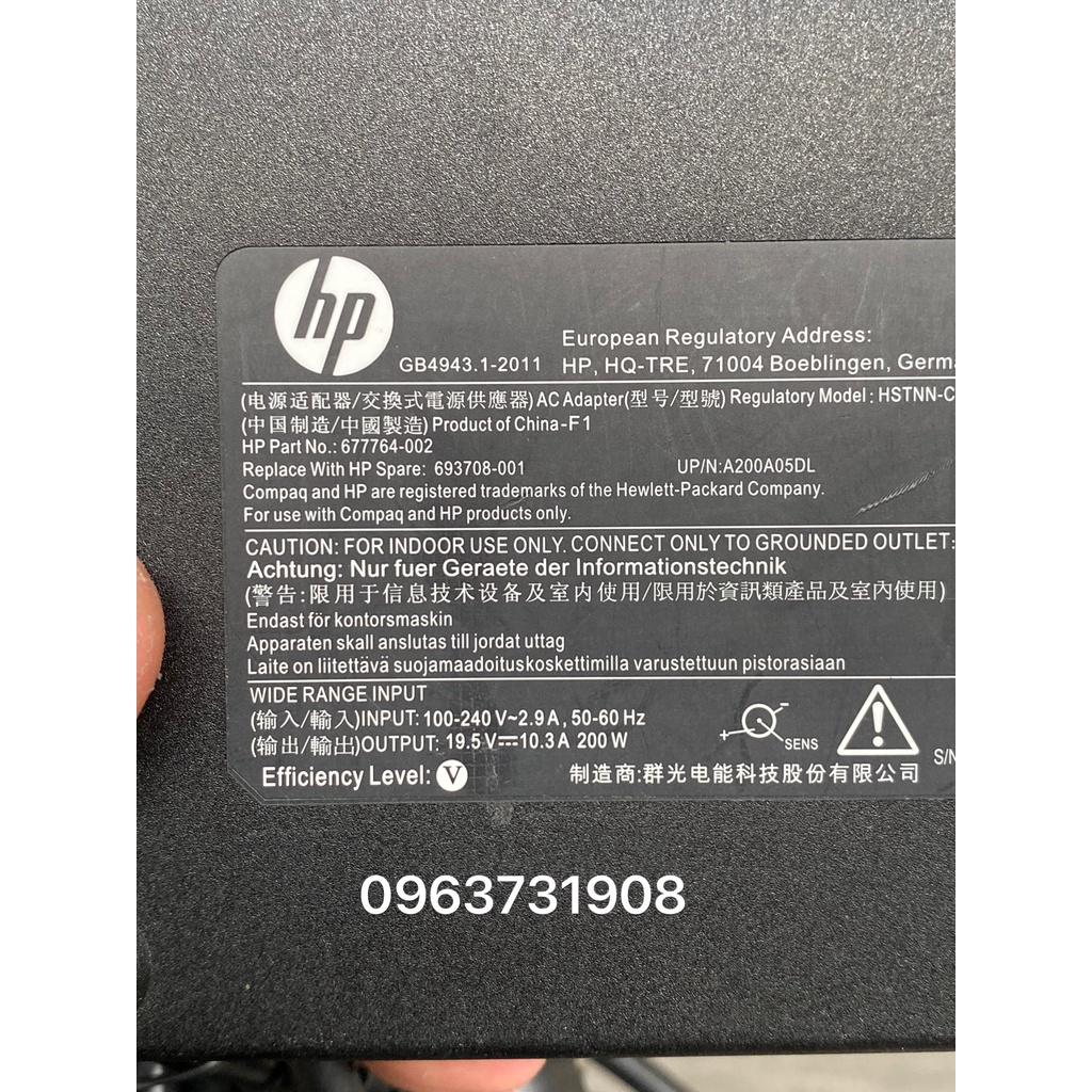 [Mã 273ELHA100K0 hoàn 7% đơn 500K] Dây sạc laptop HP Zbook 15 17 15 G2 17 G2 chính hãng Hp