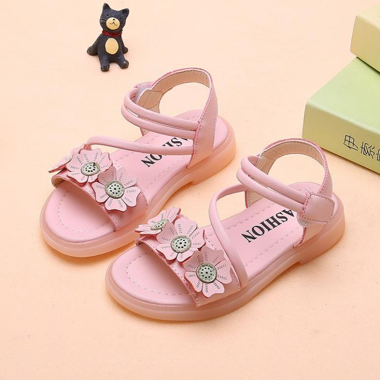 Dép sandal bé gái da mềm êm chân phong cách Hàn Quốc AE12 size to 30-37 hàng cao cấp