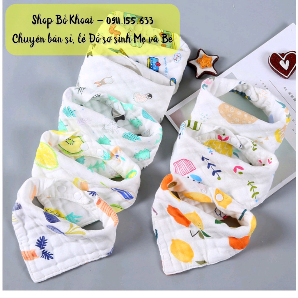 Yếm tam giác xô 6 lớp - Yếm xô Organic cho bé - Bố Khoai Store