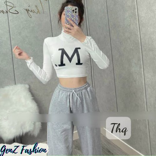 ⭕️ [CÓ HÌNH/VIDEO THẬT - HÀNG CAO CẤP] Áo Croptop In Chữ M_Mã 125_GenZ Fashion